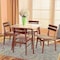 Baxton Studio Richmond Mid-Century Light Beige Fabric and Walnut Brown Finished Wood 5-PC Dining Set 180-10815-11082-Zoro - alternate 6